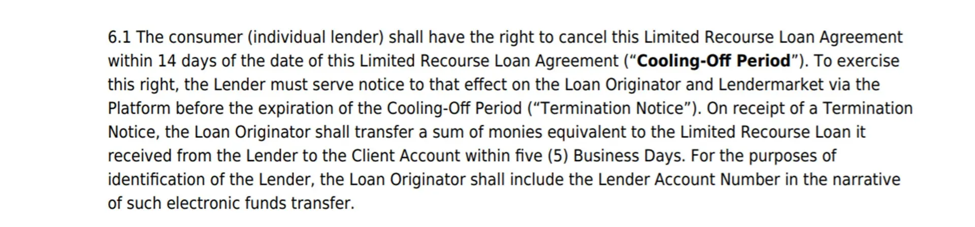 lendermarket loan agreement